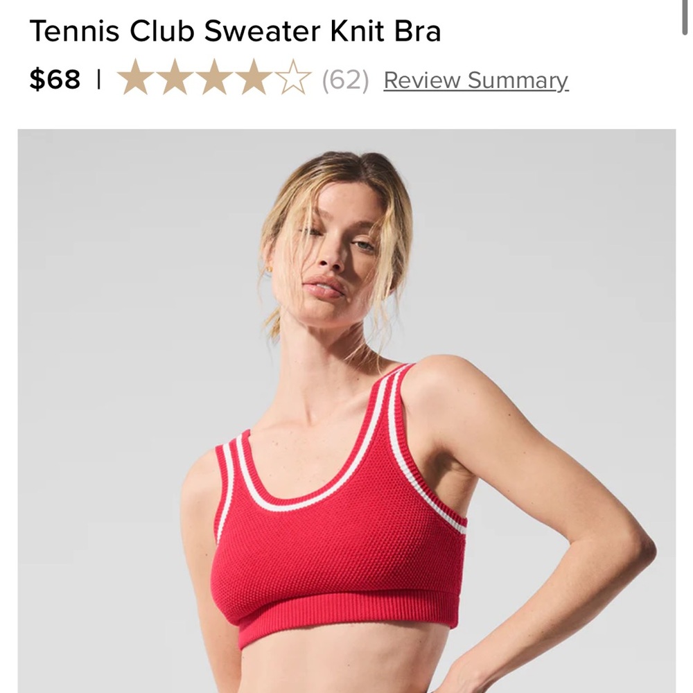 ALO Tennis Club Sweater Knit Bra NWT